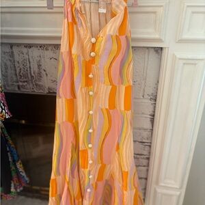 Fate Multicolor Button-Down Maxi Dress